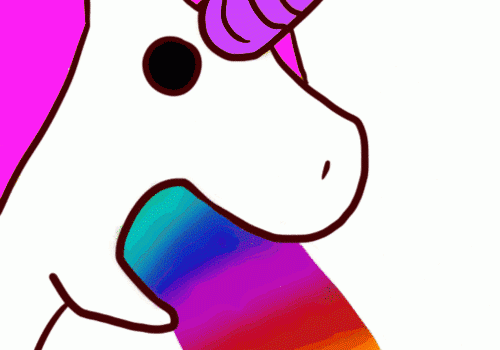 Rainbow-barfing unicorn